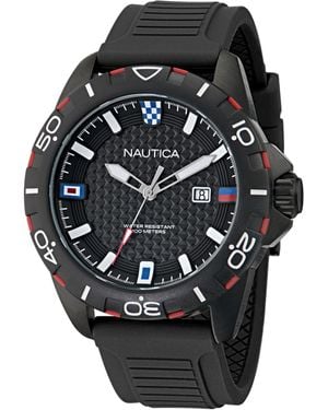 Nautica Nsr Silicone Watch - Black