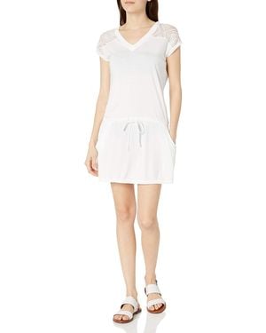 Rachel Roy Standard Lace Detail Dress Style Swim Coverup - White