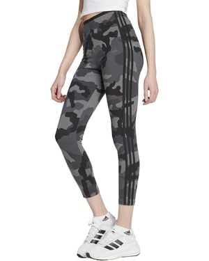 adidas Essentials 3-stripes Camouflage Printed 7/8 Length Leggings - Black