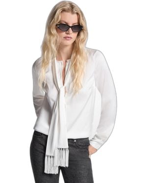 Michael Kors Fringe Bow Blouse - White