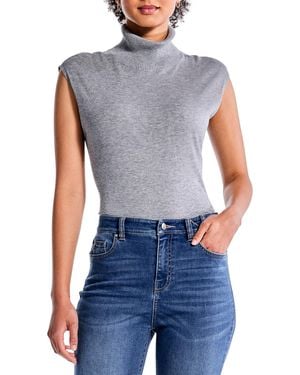 NIC+ZOE Nic+zoe Sleeveless Turtleneck Sweater Tee - Gray