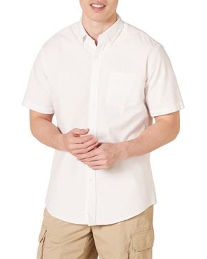 Amazon Essentials Camicia Oxford con Tasca a iche Corte vestibilità Regolare Uomo - Bianco