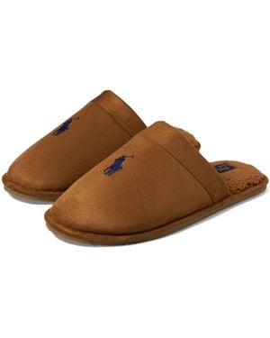 Polo Ralph Lauren Klarence Scuff Slipper Shoes/Cream, Synthetic - Brown