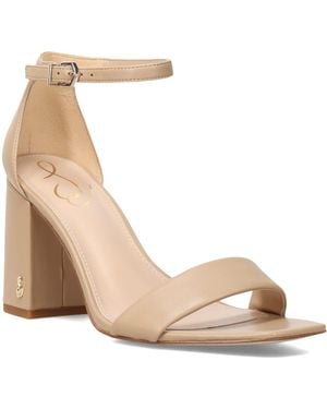 Sam Edelman S Ankle Strap Block Heel Beige Medium 7 - Brown