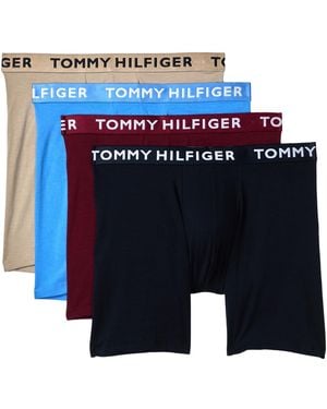 Tommy Hilfiger Cotton Stretch 4-pack Boxer Brief Linen Large - Blue
