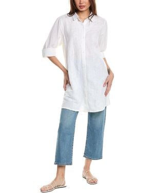 Tommy Bahama Stamped Lucia Palm Boyfriend Shirt - Blue