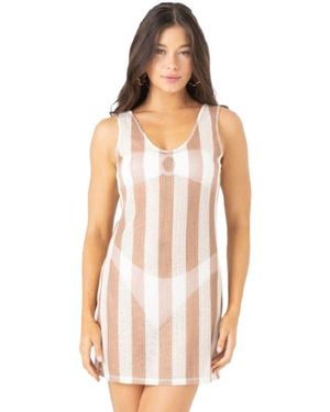 Roxy Standard Casual Summer Cover-up Beach And Pool Dress-lightweight Flowy Mini Sundress - White