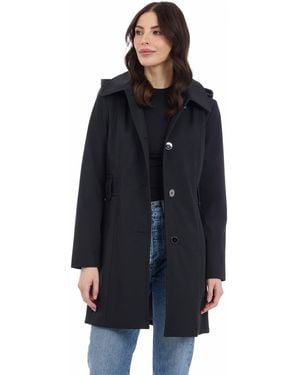 Michael Kors Single Breasted Raincoat with Detachable Hood Regenmantel - Schwarz