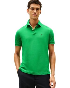 Tommy Hilfiger Short Sleeve Polo Shirt In Custom Fit Fern Green