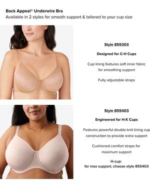 Wacoal Plus Size Back Appeal Unlined Full Coverage Underwire Bra - Multicolor