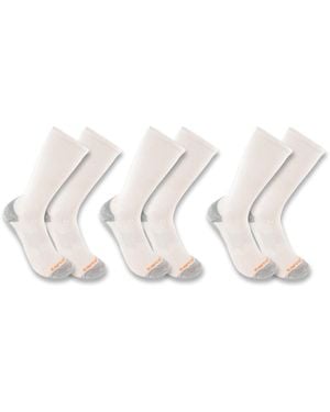 Carhartt Sc8023w Midweight Cotton-tm Comfort Crew Sock 3-pack Medium White