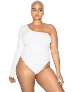 American Apparel Cotton Spandex One Sleeve Bodysuit - White
