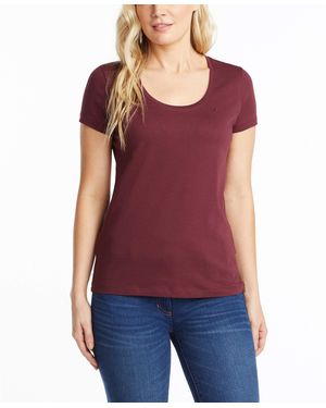 Nautica S Easy Comfort Scoop Neck Supersoft 100% Cotton Solid T-shirt - Multicolor