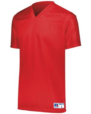 Russell Ladies Solid Flag Football Jersey – Premium Mesh Performance Football Jersey For – Classic Plain Design For Team And Personal - Red