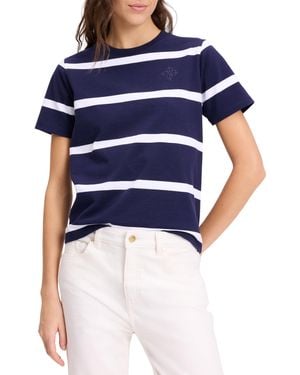 Kate Spade Montauk Stripe Logo Tee - Blue