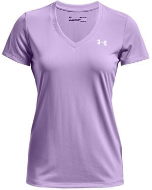 Under Armour Womens Tech V-neck Short-sleeve T-shirt - Purple
