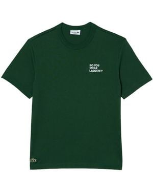 Lacoste Crew Neck Short Sleeve Classic Fit Graphic T-shirt - Green