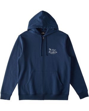 Billabong Short Sands Hoodie Zip Fleece Sweatshirt Hooded - Blue