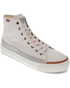 Levi's Square Hi Twill And Suede Hightop Casual Sneaker Shoe - Gray