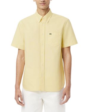 Lacoste Core Collection Regular Fit Short Sleeve Solid Shirt - Yellow