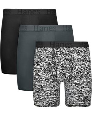 Hanes Originals Supersoft Boxer Briefs - Black