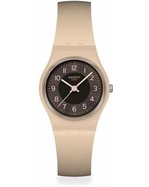 Swatch Lady Watch Casual Plastic Brown Quartz Waterproof Espresso Charm - Black
