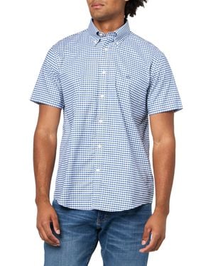 Brooks Brothers Non-iron Button Down Stretch Oxford Short Sleeve Sport Shirt - Blue