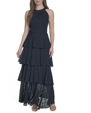 Tommy Hilfiger Sleeveless Tiered Maxi Dress - Blue