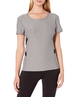 X By Gottex Short Sleeve Top With Powermesh Trim - Gray