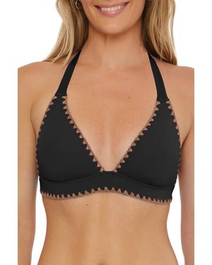 Lucky Brand Standard Marbella Halter Bikini Top - Black