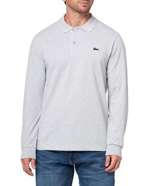 Lacoste Core Regular Fit Long Sleeve Polo - Gray