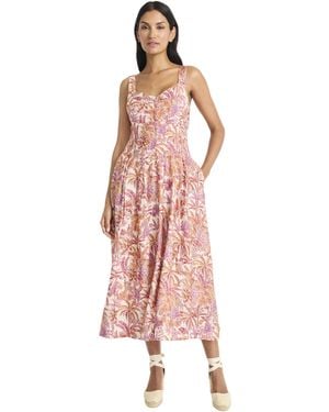 Maggy London Line Summer Dress With Pockets - Versatile Occasion - Pink