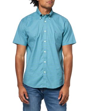 Brooks Brothers Non-iron Button Down Stretch Oxford Short Sleeve Sport Shirt - Blue