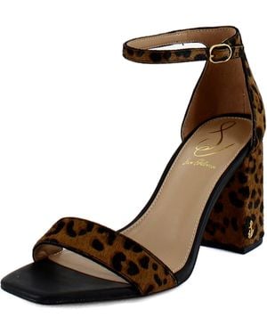 Sam Edelman Daniella Heeled Sandal Granada Tan Leopard 11 Medium - Black