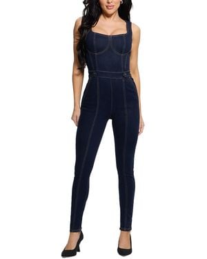 Guess S Sleeveless Carla Denim Jumpsuit - Blue