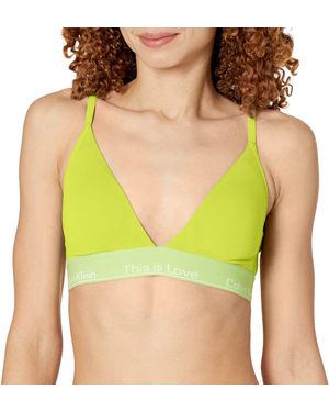 Calvin Klein This Is Love Lightly Lined Triangle Bra Lemon Lime - Green