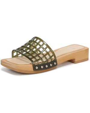 Vince S Barbara Jelly Slide Sandal Chive Green 5 M - Natural