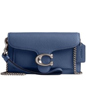 COACH Polished Pebble Tabby Wristlet - Blue