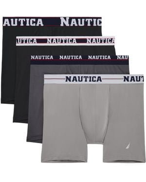 Nautica 4 Pack Limited Edition Micro Stretch Boxer Briefs - Gray
