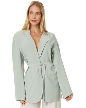 Norma Kamali Oversized Single Breasted Jacket (Dried Sage) Clothing - Green