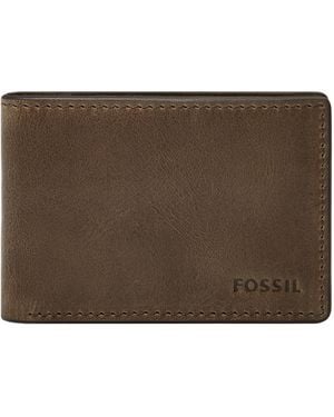 Fossil Derrick Leather Front Pocket Bifold Wallet - Brown