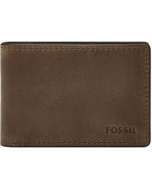 Fossil Derrick Leather Front Pocket Bifold Wallet - Brown