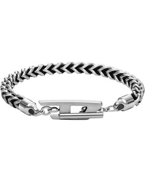 DIESEL Stainless Steel Woven Chain Bracelet - Brown