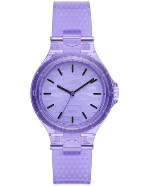 DKNY Chambers Quartz Nylon And Silicone Three-hand Casual Watch - Purple