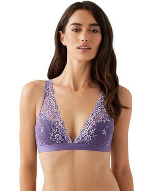 Wacoal Embrace Lace Lightly Lined Wire Free Mid Coverage Bralette - Blue