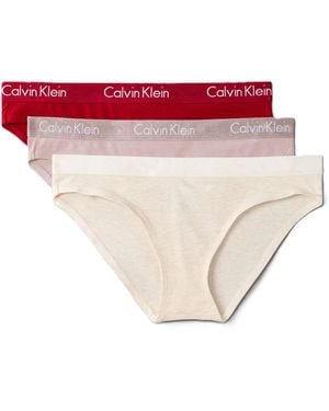 Calvin Klein Motive Cotton Multipack Bikini Panty - Red