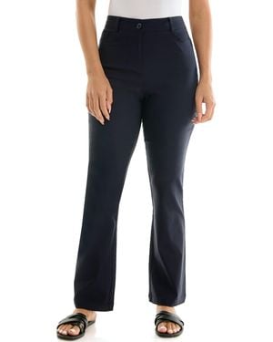 Nanette Lepore Fly Front Freedom Stretch Pant With Pockets + Belt Loops - Blue