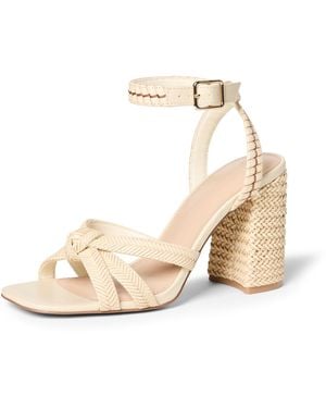 The Drop Renalda Woven Chunky Heel Sandal - Natural