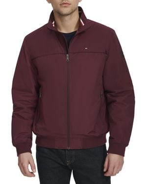 Tommy Hilfiger Performance Faux Memory Bomber Jacket - Purple