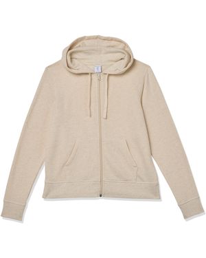 Amazon Essentials Felpa con Cappuccio e Cerniera in Pile Donna - Bianco